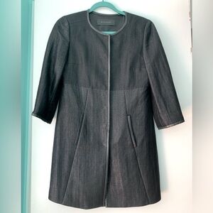 Elie Tahari Black Textured Front Button Coat, size S
